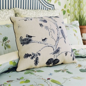Woodland Chorus Duvet Set Blue Grey