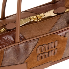 Leather Patchwork Top Handle bag