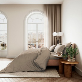 Cotton Sateen Standard Pillowcase Pair Truffle