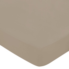 Cotton Sateen Fitted Sheet Truffle