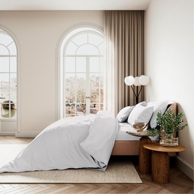 Cotton Sateen Fitted Sheet White