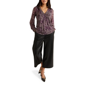 Elyza Snake-Print Mesh Blouse
