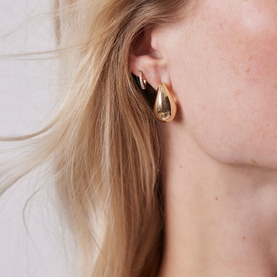 Gold-Tone Dome Drop Earrings