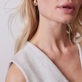 Gold-Tone Dome Drop Earrings