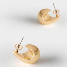 Gold-Tone Dome Drop Earrings