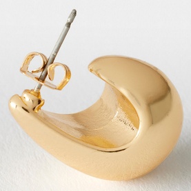 Gold-Tone Dome Drop Earrings