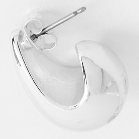 Silver-Tone Dome Drop Earrings