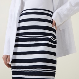 High-Rise Striped Pencil Skirt