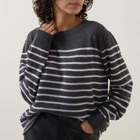 Striped Cashmere Boyfriend Sweater