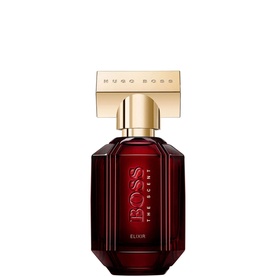 HUGO BOSS The Scent Elixir for Her Eau de Parfum 30ml in deep red faceted bottle with gold cap