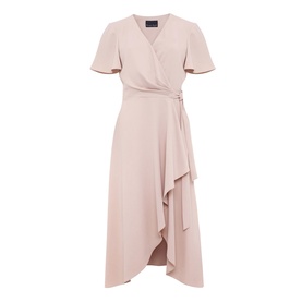 Julissa Flutter-Sleeve Wrap Dress