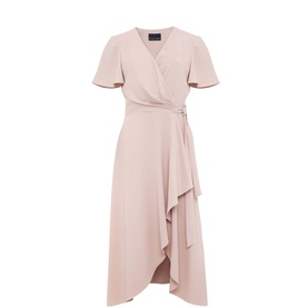 Julissa Flutter-Sleeve Wrap Dress