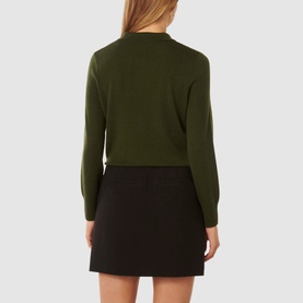 Olive Long-Sleeved Polo Sweater