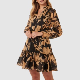 Aubrey Shirred Floral Mini Dress