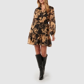 Aubrey Shirred Floral Mini Dress