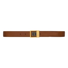 Logo Buckle Smooth Leather Belt