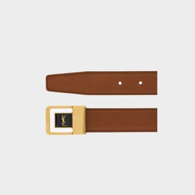 Logo Buckle Smooth Leather Belt