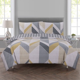 Duvet Set Large Geo Grey