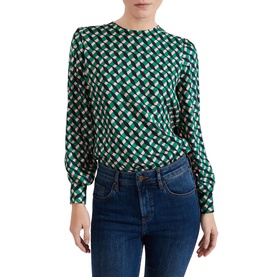 Melody Geometric-Print Blouse