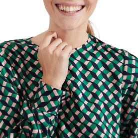 Melody Geometric-Print Blouse