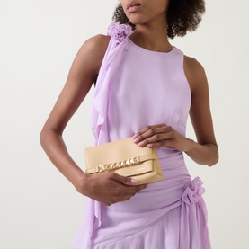 Chain-Detail Mini Strapped Pouch