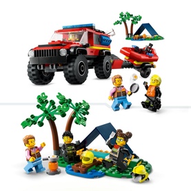 City 4x4 Fire Truck with Rescue Boat