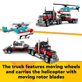 Creator 3in1 Flatbed Truck with Helicopter Building Set
