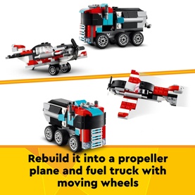 Creator 3in1 Flatbed Truck with Helicopter Building Set