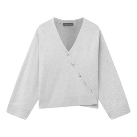 Asymmetric Button Placket Cardigan