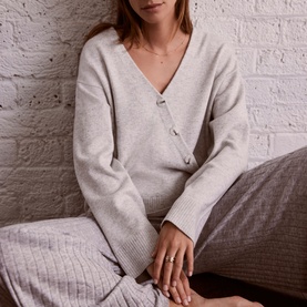 Asymmetric Button Placket Cardigan