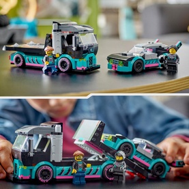 Race Car and Car Carrier Truck