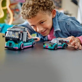 Race Car and Car Carrier Truck