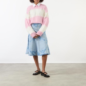 Striped Cable-Knit Sweater