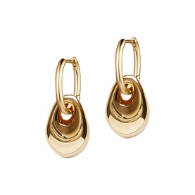Golden Pebble Hoop Earrings