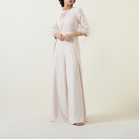 Feather-Embellished Jumpsuit