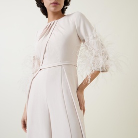 Feather-Embellished Jumpsuit