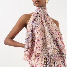 Lauriane Printed Halterneck Top