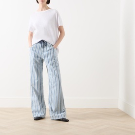 Nanny Striped Wide-Leg Trousers
