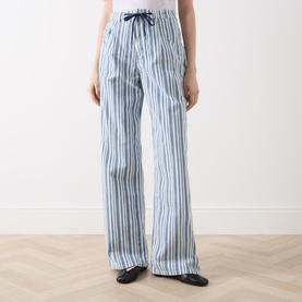 Nanny Striped Wide-Leg Trousers