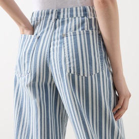 Nanny Striped Wide-Leg Trousers
