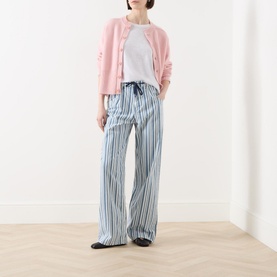Nanny Striped Wide-Leg Trousers