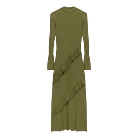 Ribbed Ruffle Dress