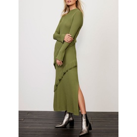 Ribbed Ruffle Dress