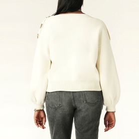 Mateo Buttoned Shoulder Sweater