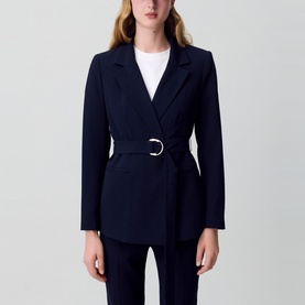 Single-Breasted Belted Blazer