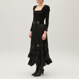 Asymmetrical Pleated Skirt
