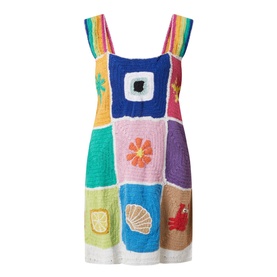 Crochet Patchwork Mini Dress