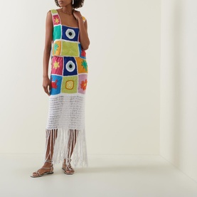 Crochet Patchwork Tassel Skirt
