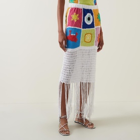Crochet Patchwork Tassel Skirt