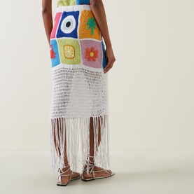 Crochet Patchwork Tassel Skirt